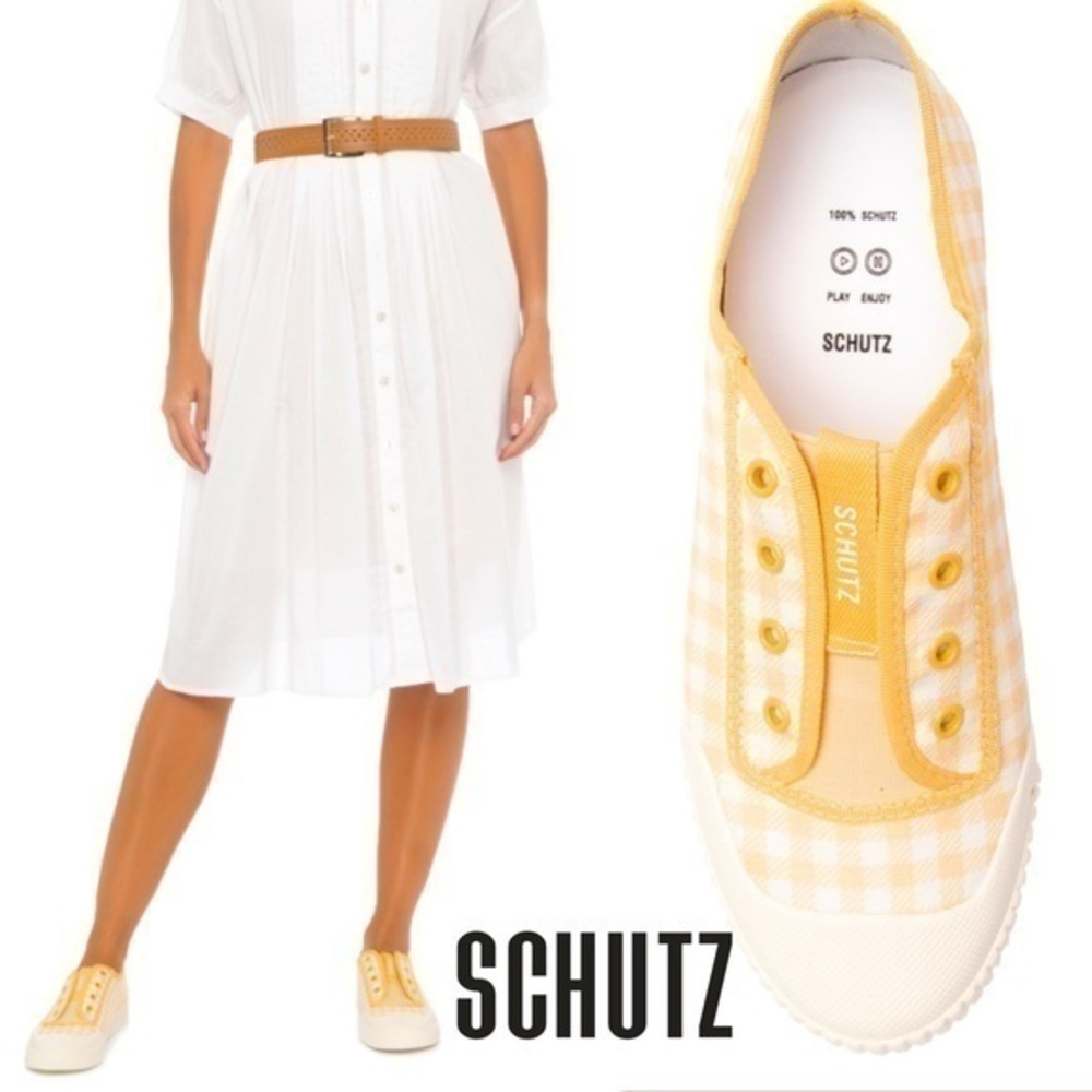 NEW SCHUTZ sneakers plaid size 7